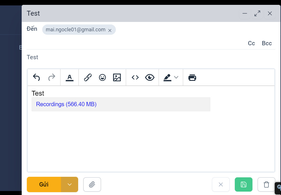 Hướng dẫn liên kết dịch vụ Cloud để gửi tệp đính kèm trên trang người dùng OneMail