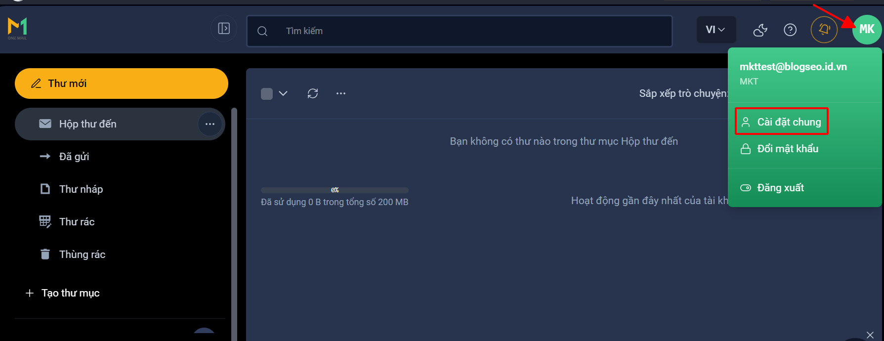 Bước 2: Thiết lập email khôi phục (nếu chưa có)