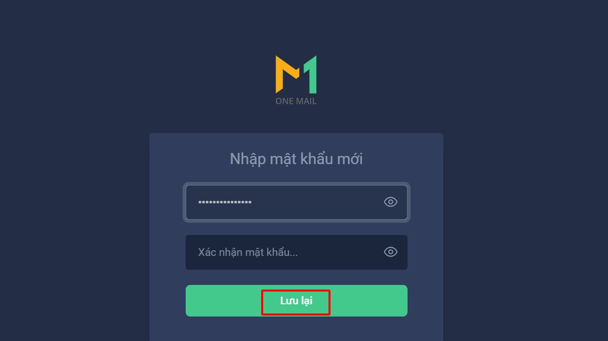  Nhập mật khẩu mới