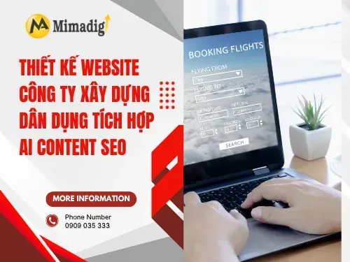Thiết kế website công ty xây dựng dân dụng tích hợp AI content seo
