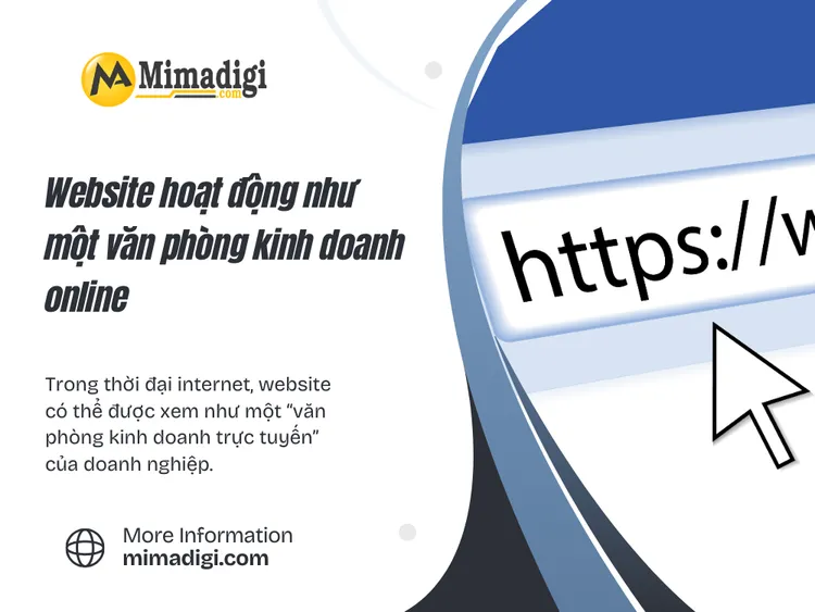 Website hoạt động như một văn phòng kinh doanh online